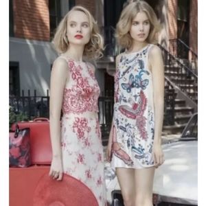 ALICE & OLIVIA beaded embroidered sequins Bird Shift sleeveless mini dress